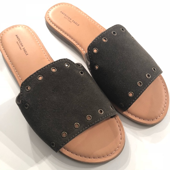 American Eagle Suede Loafer Slide Sandal Size 9 - Picture 1 of 3